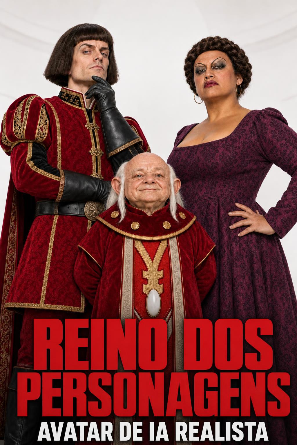Capa do curso Reino dos Personagens, avatar de IA realista, na área de membros